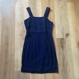 Halston Navy Blue Linen Dress Size 2